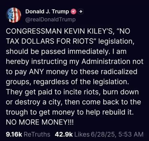 no more money for riots