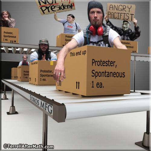 packaged protester