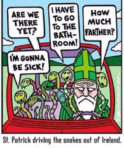 saint patrick driving snakes