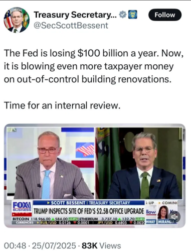 InternalReviewTheFederalReserveStopPaymentOfRenovationByTaxpayers