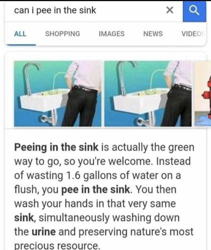 pee in the sink