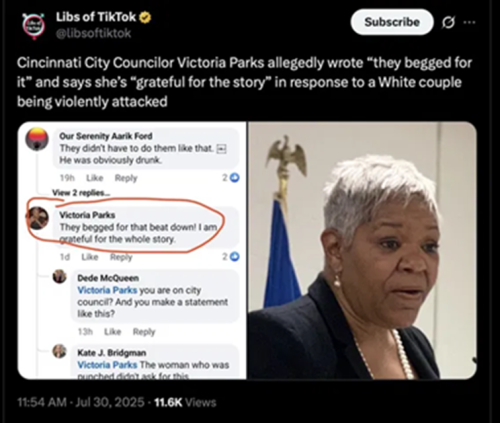 RemoveCincinnatiOhioCityCouncilorVictoriaParksImmediately