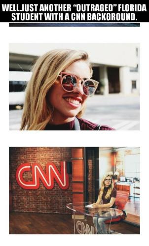 outraged student with cnn background