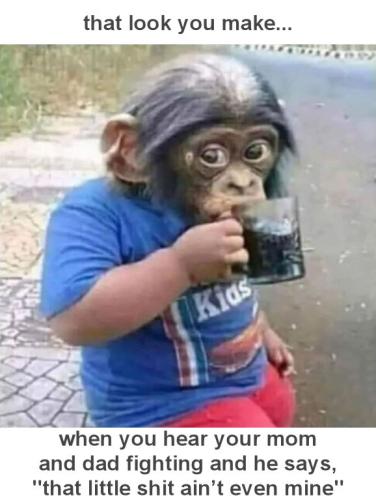 when you hear your mom and dad fighting and he says that little shit aint even mine