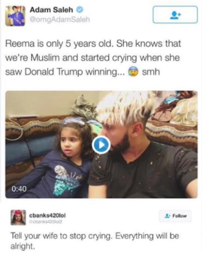 tell your wife to stop crying