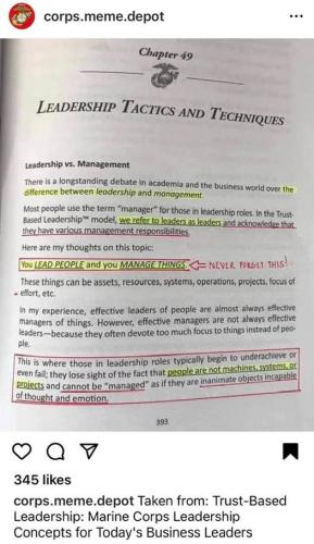 marines leadership vs management