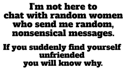 I'm not here to chat with random women