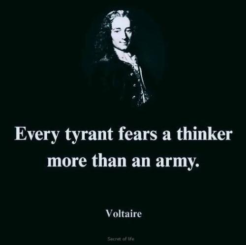 voltaire tyrant fear thinker