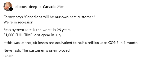the customer is unemployed