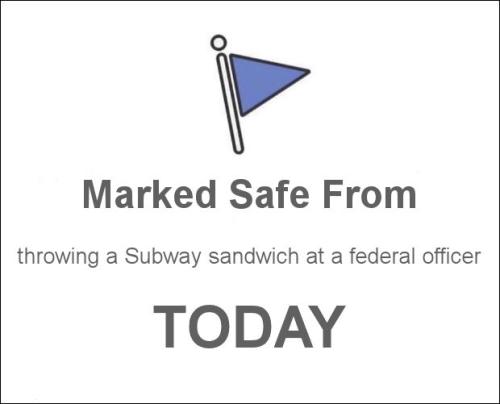 throwing a Subway sandwich at a federal officer