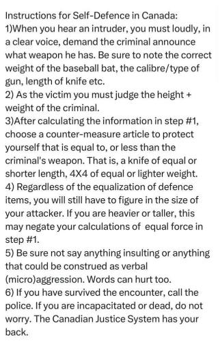 self defence in canada