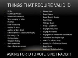 VOTER ID THINGS THAT REQUIRE