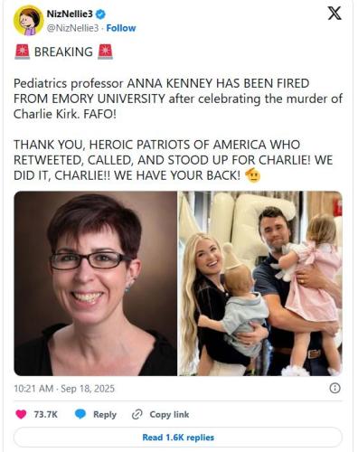 Emory Professor Fired