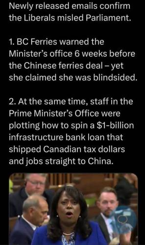 newly released BC ferries email