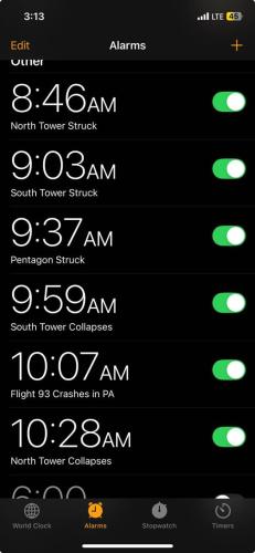 9 11 2001 alarm clock