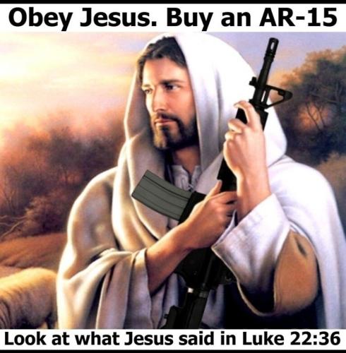 Scripture of this season Obey Jesus buy an AR 15.768px