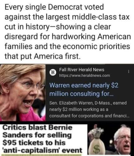 Democrats, Liberals, Elizabeth Warren, Bernie Sanders, Capitalism, Socialism, Communism, Corporate -- Hate Hardworking American First Families