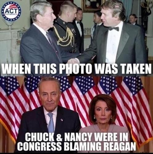 Ronald Reagan, Trump, USA, Patriot, Schumer, Pelosi -- Handshake of the Two Greatest vs. Worst (Historic Moments)