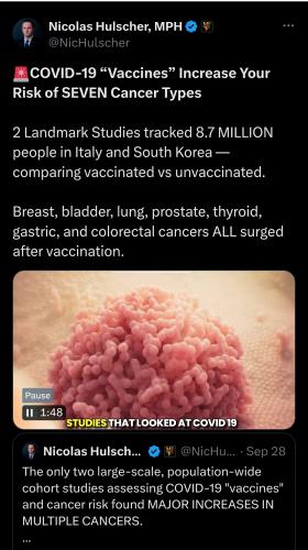 Covid shots causing cancer