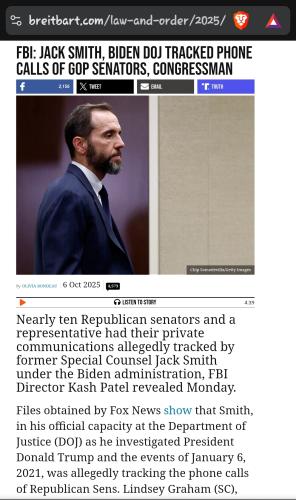 FBI: Jack Smith, Biden DOJ Tracked Phone Calls of GOP Senators, Congressman