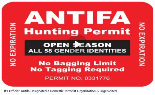 Antifa Hunting permit video screenshot