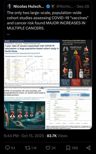 Covid shots causing cancer