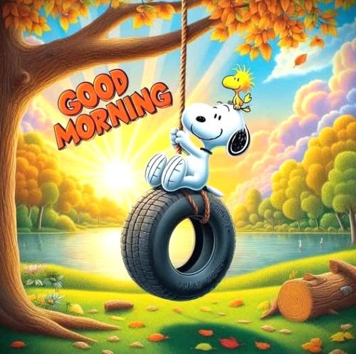 100225 - Gm Snoopy & Woodstock tire swing