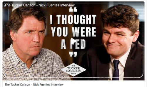 Tucker Carlson Nick Fuentes interview screenshot