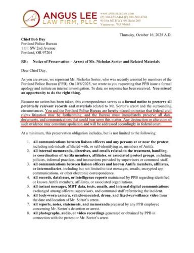 PORTLAND LAW FIR NICK SORTOR