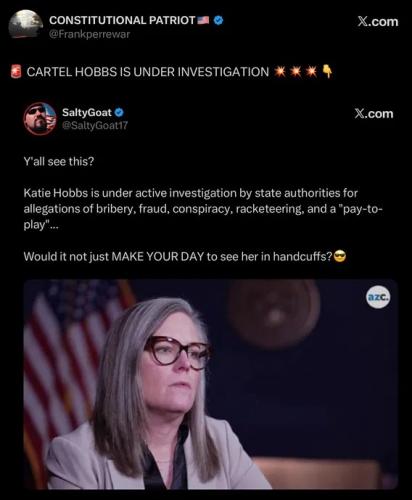 Katie Hobbs under CRIMINAL INVESTIGATIONS !