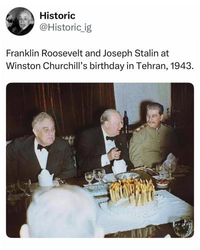 _historic posts the best history photos on instagram daily __This famous photo captures the _Big Three_ Allied leaders_US President Franklin D. Roosevel(