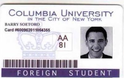 Barry Soetoro Columbia ID