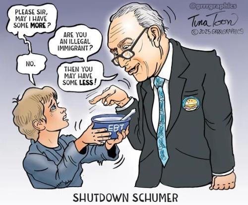 Are you following the ' party of lasting hunger ' ... Shutdown Schumer is paid and YOU ARE NOT  !!!