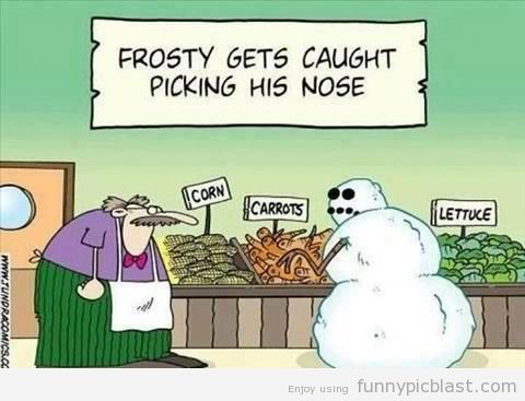 frosty-caught-picking-nose