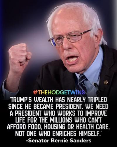 Sanders Crying About Trumps Wealth