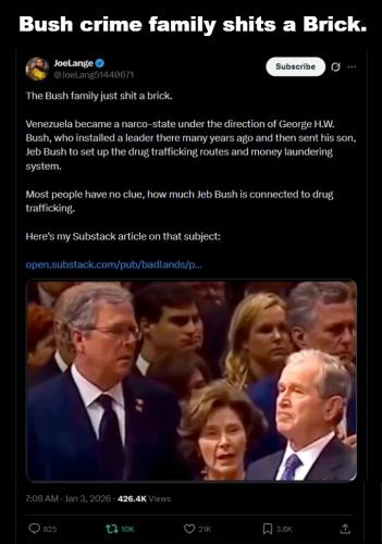 Bush crime family just shit a brick