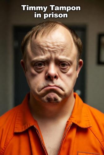 Sad Timmy Tampon in prison