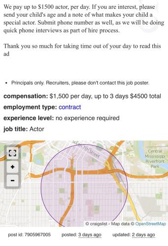 CRAIGSLIST MINNESOTA CHILD