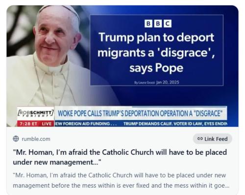 Woke Pope rumble screenshot