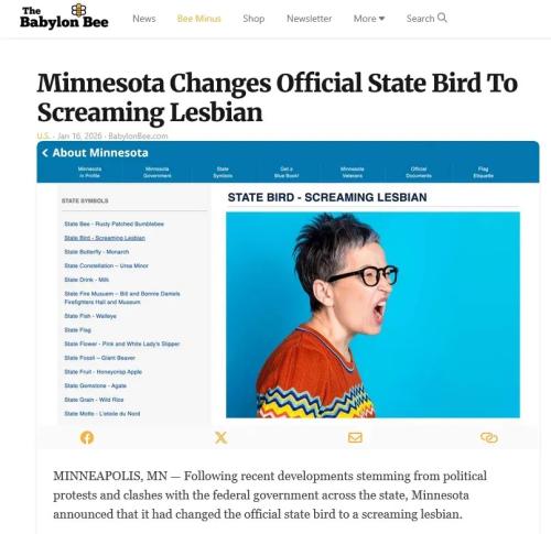 Minnesota state bird the screaming lesbian