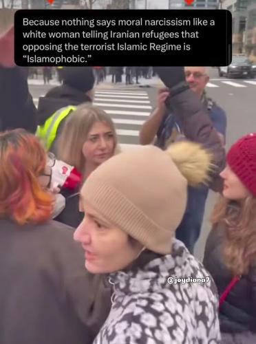 white-woman-tell-iranians-not-to-oppose-iran