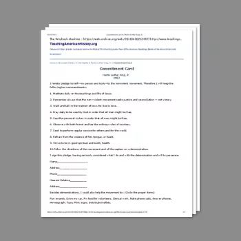 mlk committment card