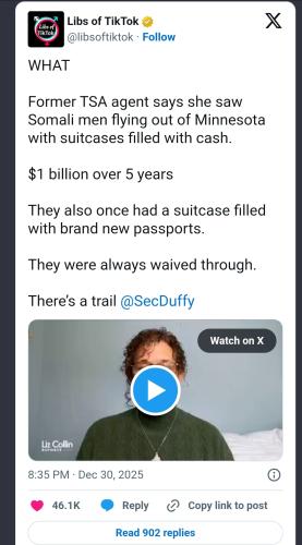 What? They are carrying cash every week to somalia $250,000?