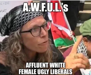 Affluent White Female Ugly Liberals ! AWFULS !!!