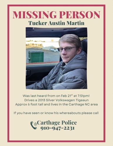 Missing Person Austin Tucker Martin