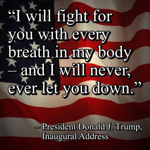 During PRESIDENT TRUMP INAUGURATION SPEECH