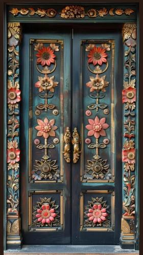 ornate-floral-doors-stockcake