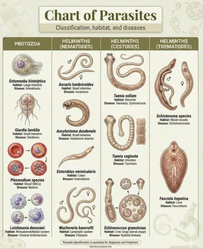 Chart Of Parasites
