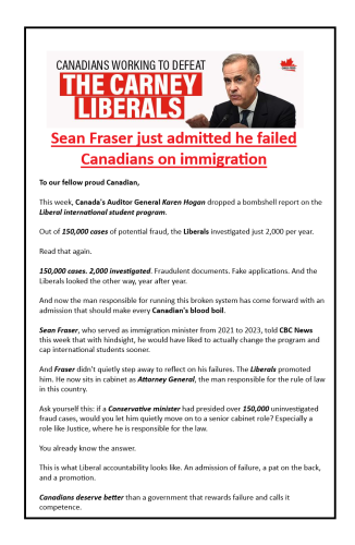 Sean Fraser just admitted he failed Canadians on immigration