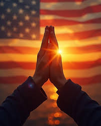 Flag and praying hands